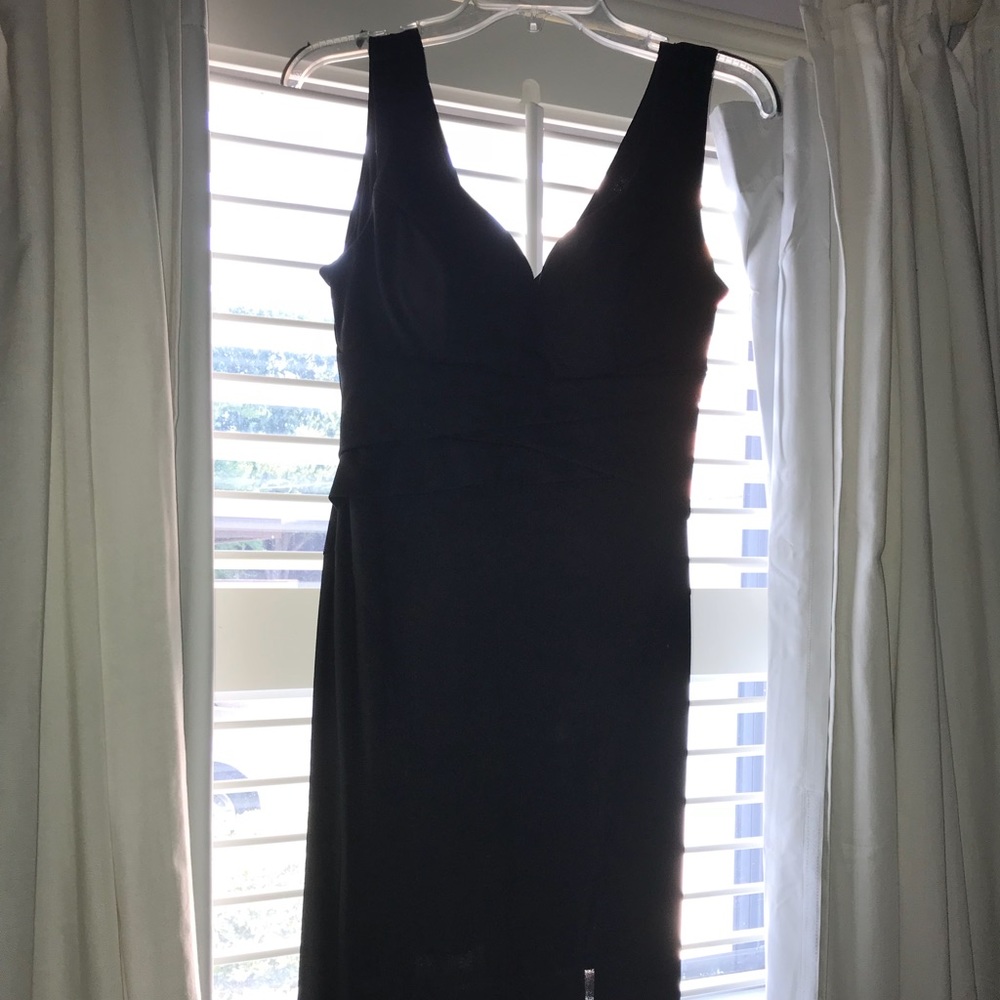 Black slit dress